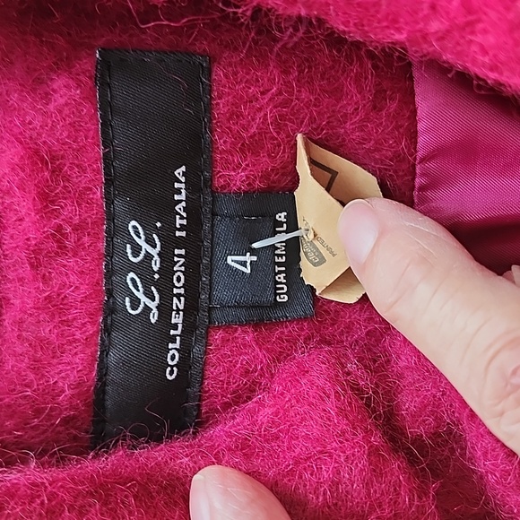 L L Collezioni Italia Ex Cond & Pro Clean Empire Waist Wool Coat Berry 4-6, $135 - Picture 5 of 16